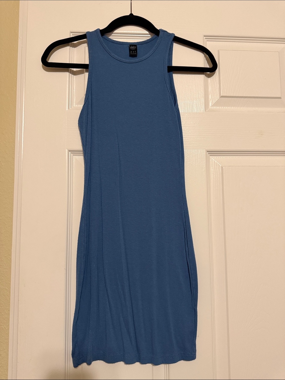 SHEIN Blue Mini Ribbed Tank Dress